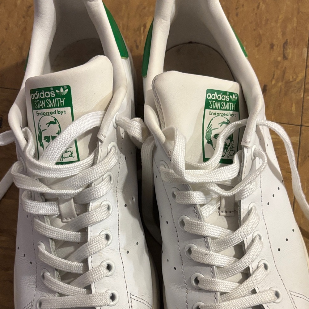 Adidas Stan Smith White and Green Sneakers